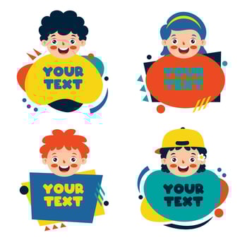 Colorful Speech Bubbles And Labels vector