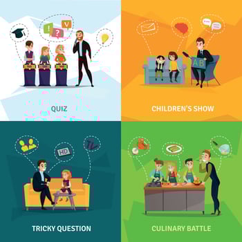 Kids  Show Concept Icons Set Vector Illustration