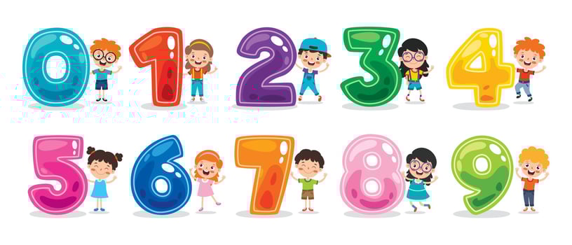 Concept Of Multi Colored Numbers vector