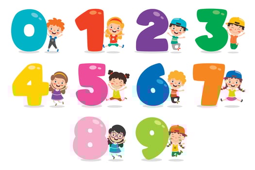 Concept Of Multi Colored Numbers vector