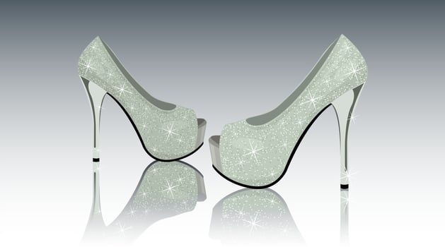 shoes high heels with sequins realistic vector