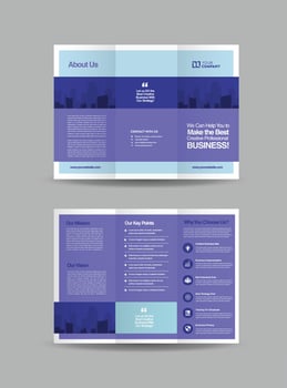 Business Trifold Brochure Design or Three Folded Advert or Handout Design vector