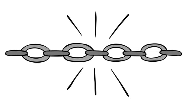 Cartoon Vector Illustration of Strong Solid Chain