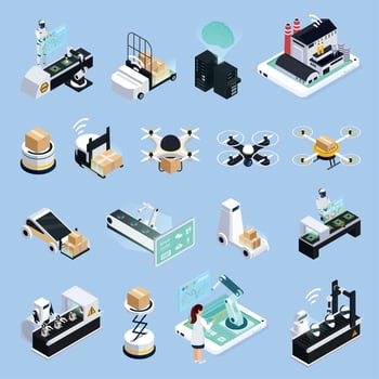 Smart Production Icons Collection Vector Illustration