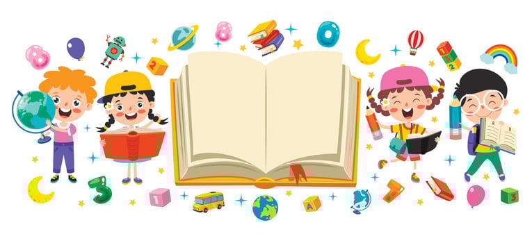 Education Concept With Funny School Children vector