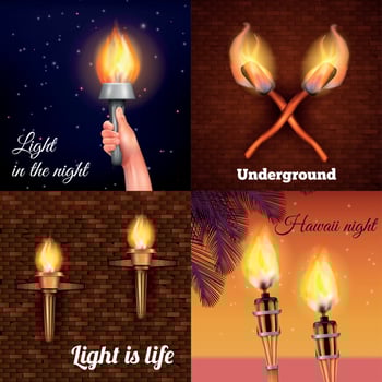 Torch Light Design Concept Vector Illustration