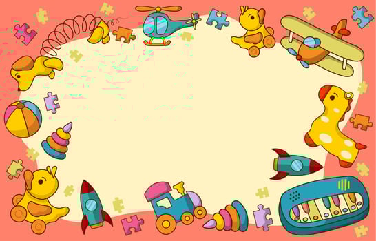 Kids Toys Frame Concept vector
