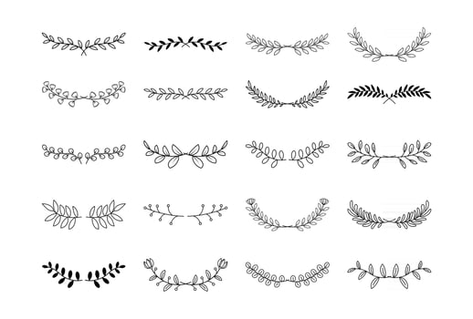 Floral divider borders with branches vector