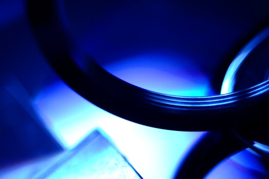 Abstract objects in blue photo