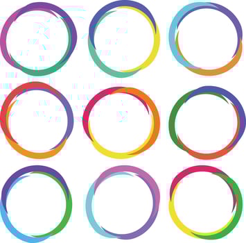 Set of colorful circles vector