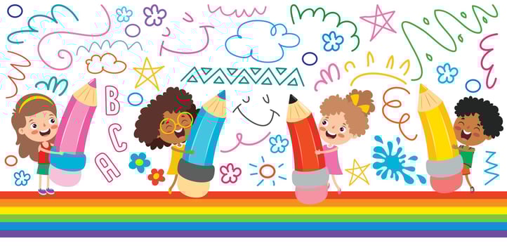 Art Concept Design With Funny Characters vector