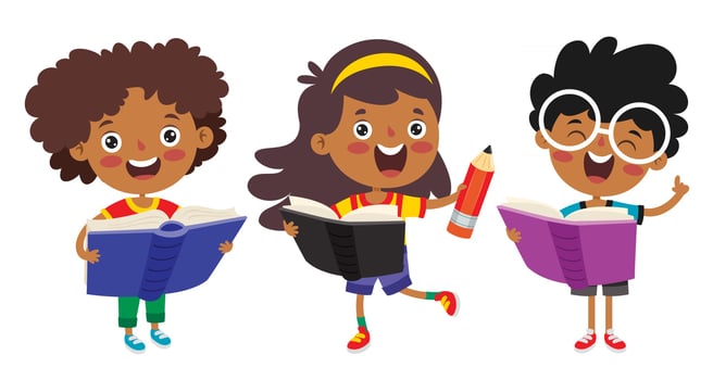 Education Concept With Funny Characters vector