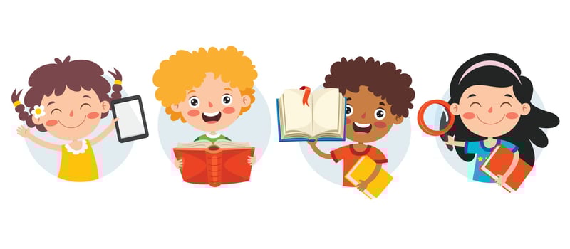 Education Concept With Funny Characters vector