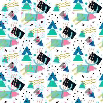 Memphis pattern of geometric shapes vector