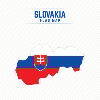 Flag Map of Slovakia vector