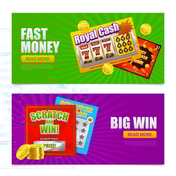Lottery Online Banners Vector Illustration