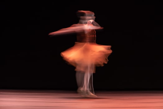 The abstract movement of the dance photo