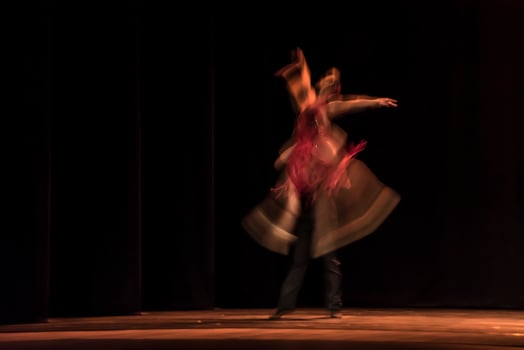 The abstract movement of the dance photo
