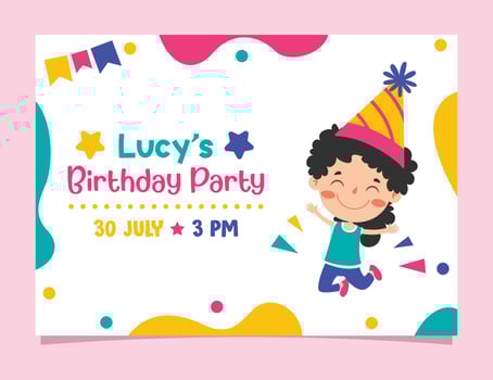 Cute Colorful Birthday Card Template vector