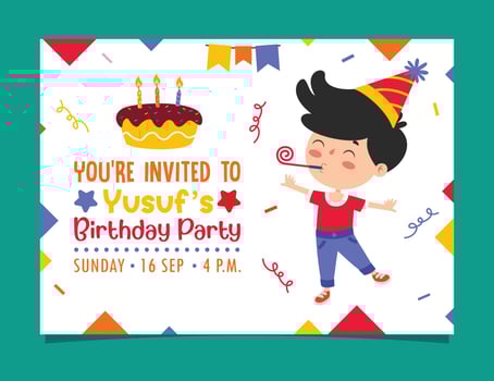 Cute Colorful Birthday Card Template vector