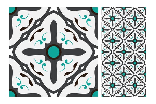vintage tiles patterns antique seamless design in Vector illustration