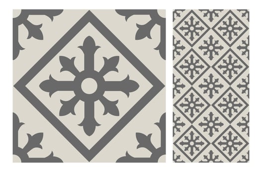 vintage tiles patterns antique seamless design vector