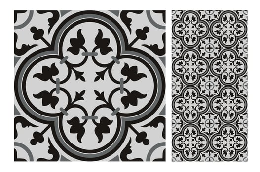 vintage tiles patterns antique seamless design vector