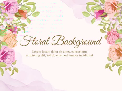 Wedding Banner Background Floral Concept Template Design vector