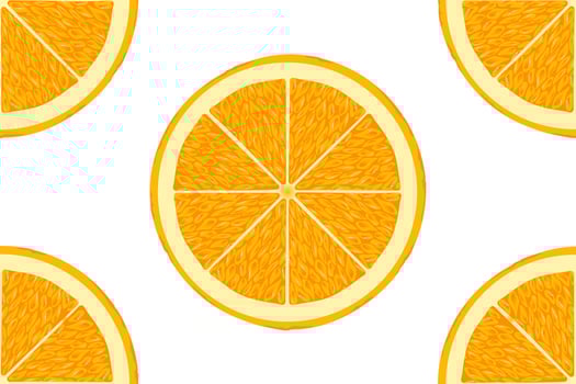 Pattern of orange slice isolated on white background vector