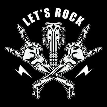 crossed skull hands rock vector