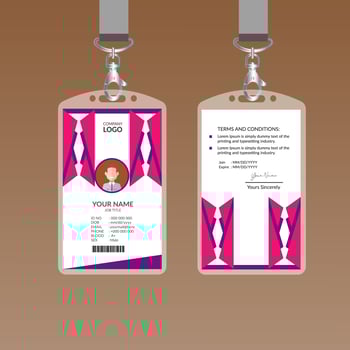 Purple Elegant ID Card Design Template vector
