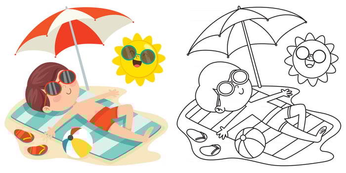 Line Art Drawing For Kids Coloring Page vector