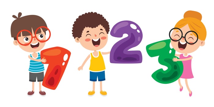 Happy Kids Studying And Learning vector