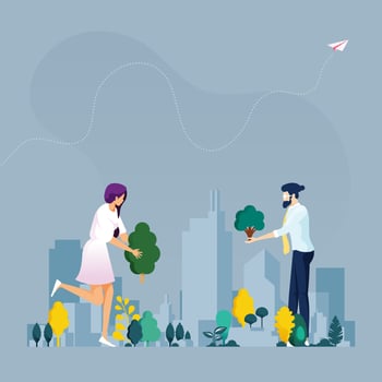 Green city. Ecology concept. vector