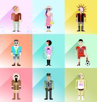 People avatar vector set
