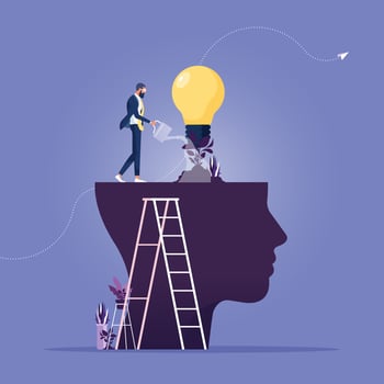 Personal growth. Self improvement and self development concept vector