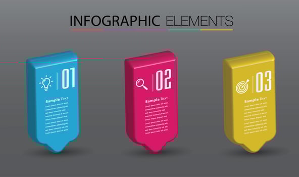 modern text box template banner Infographics vector