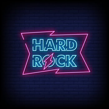 Hard Rock Neon Signs Style Text Vector
