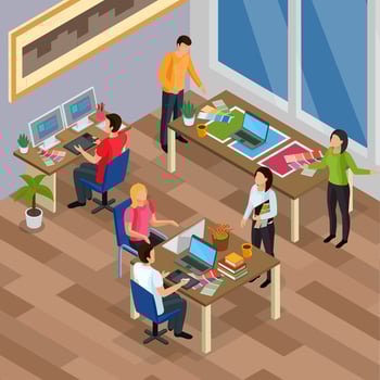 Advertising Agency Background Vector Illustration