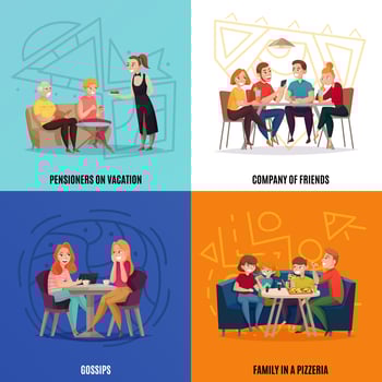 Restaurant Pub Visitors Concept Vector Illustration