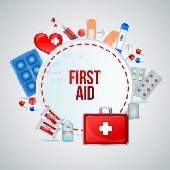 First Aid Realistic Composition Vector Illustration