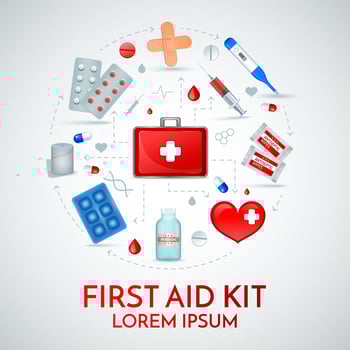 First Aid Realistic Composition Vector Illustration