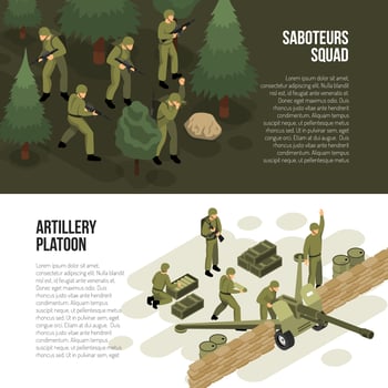 Military Horizontal Banners Collection Vector Illustration