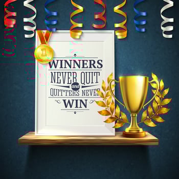Winners Quotes Reslistic Illustration Vector Illustration