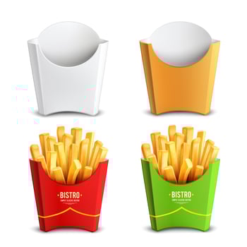 French fries 2x2 Design Concept Vector Illustration