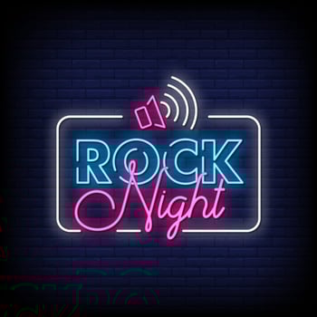Rock Night Neon Signs Style Text Vector