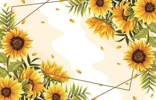 Tropical Flower and Leaves Background vector