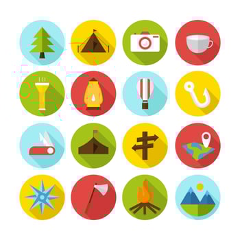 Summer Camp Icon Collection vector