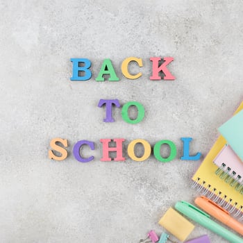 Back to school background with school supplies background photo