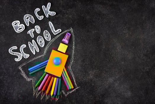 Back to school background with school supplies background photo
